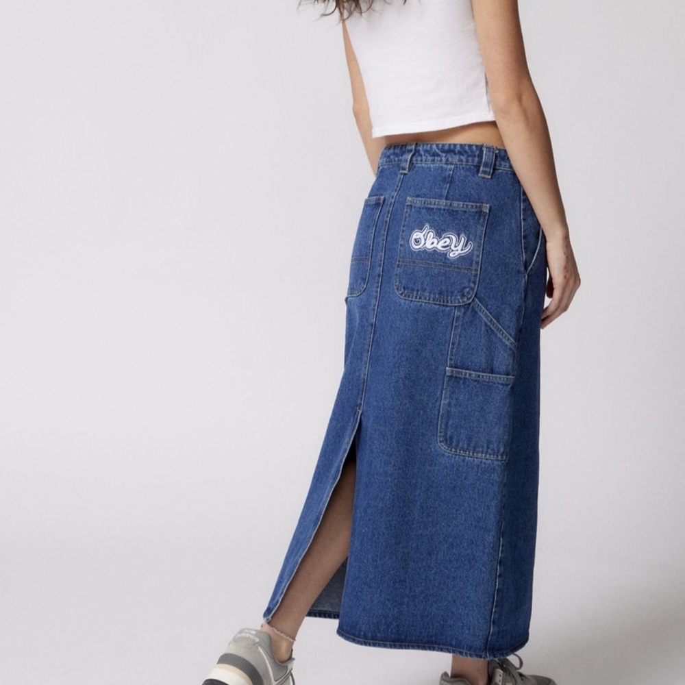 Obey Juniper Embroidered Denim Midi Skirt - Picture 3 of 6